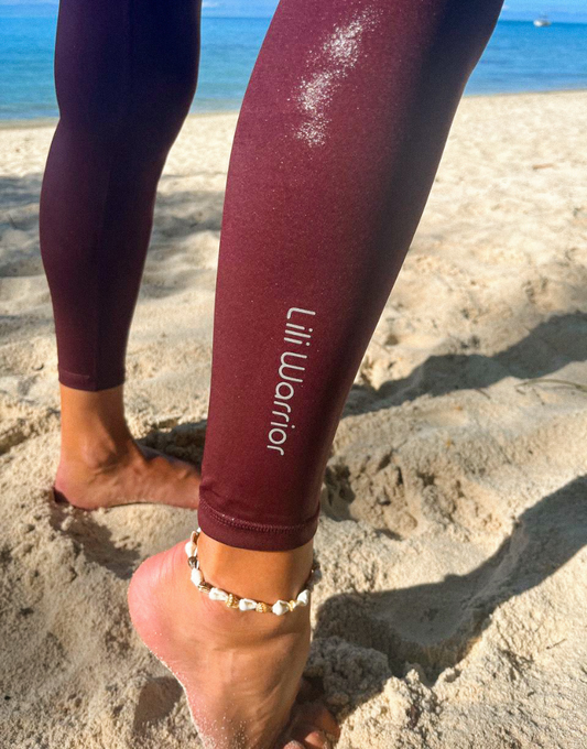 Burgundy – legging fitness gainant pourpre brillant