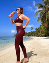 Burgundy – legging fitness gainant pourpre brillant