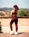 Burgundy – legging fitness gainant pourpre brillant