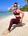 Burgundy – legging fitness gainant pourpre brillant