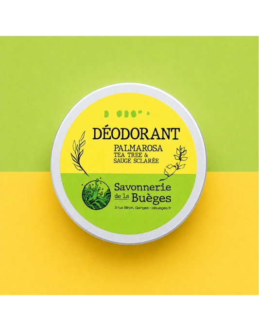 Déodorant Solide Naturel – Sauge Sclarée, Palmarosa & Tea Tree 🌿