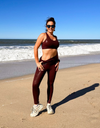 Burgundy – legging fitness gainant pourpre brillant