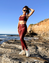 Burgundy – legging fitness gainant pourpre brillant