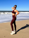 Burgundy – legging fitness gainant pourpre brillant