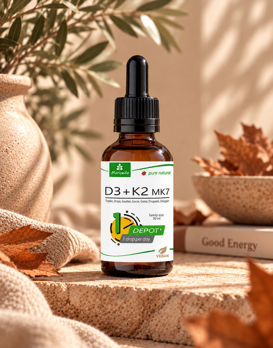 ☀️ Gouttes Vitamine D3 + K2 MK7 – 1000 UI | Vegan & Naturelles | 50 ml