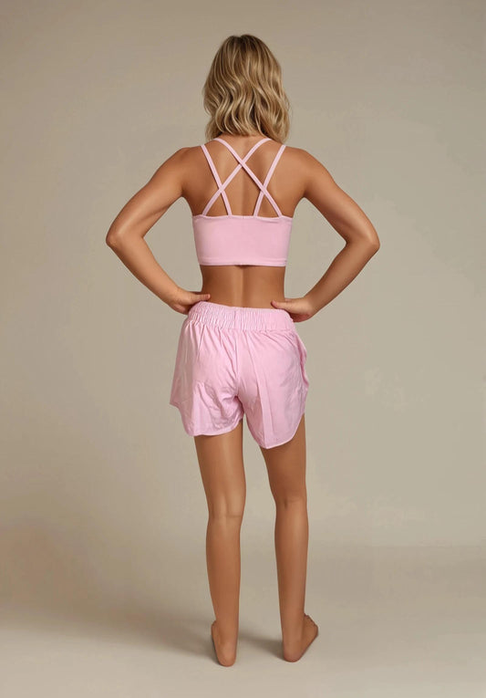 PETAL Rose - Tenue fitness short et brassière